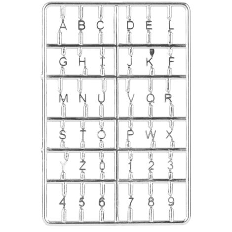 Ensemble de Lettres et Chiffres 1/12 pour Maison de Poupée - Accessoire Porte Argenté Miniature DIY