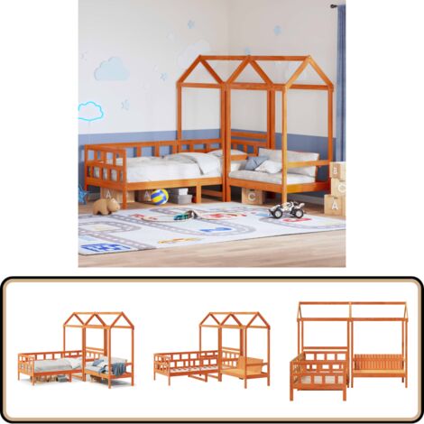Ensemble de lit de jour avec toit sans matelas 80x200 cm - Lit Convertible - Lit Enfant - Lit Coffre - Meuble Multifonction - Mobilier Salle Séjour