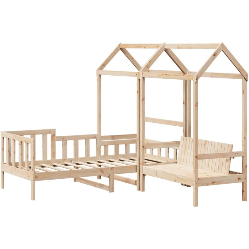 Vidaxl - Ensemble de lit de jour et de banc avec toit sans matelas