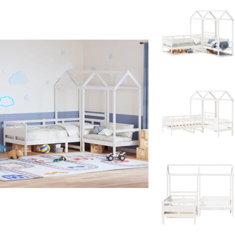 Ensemble de lit de jour et de banc et toit sans matelas blanc - Ensemble De Lit De Jour Et Banc - Ensembles De Lit De Jour Et Bancs - Canapé-lit - Lit D'appoint