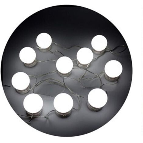 Ensemble de lumière de vanité , 10 lampes de miroir de courtoisie à LED de style hollywoodien pour coiffeuse de maquillage avec variateur de lumière et prise d'alimentation USB, blanc