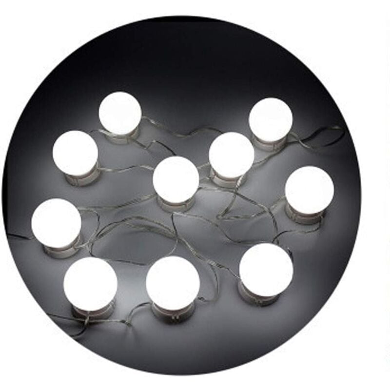 Ensemble de lumière de vanité , 10 lampes de miroir de courtoisie à led de style hollywoodien pour coiffeuse de maquillage avec variateur de lumière