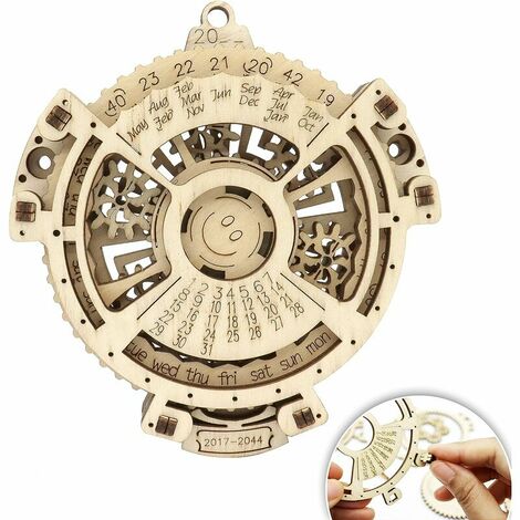 Ensemble de Machines à Engrenages en Bois à Calendrier perpétuel 3D,Puzzles en Bois pour Adultes et Adolescents,Jouets Maquette