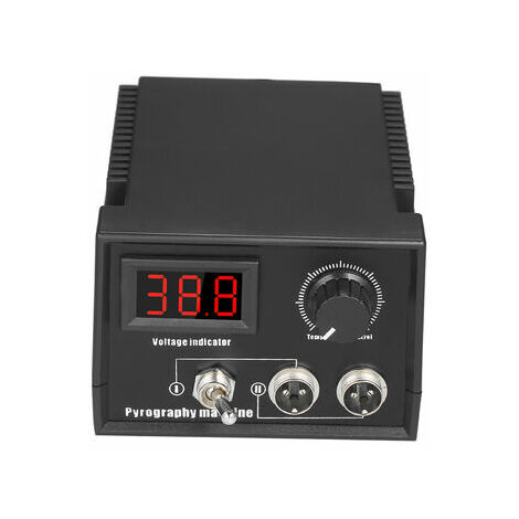 Ensemble de machines de pyrogravure 60W 220V 16 pieces, 1 stylo asouder + 10 pointes de stylo + 1 porte-stylo, norme europeenne noire,affichage numerique adouble port LZ-80H1 - affichage numerique a d