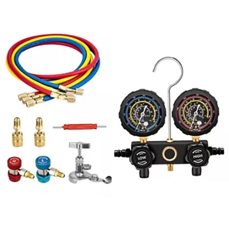 Ensemble de manomètres pour climatisation, compteur de réfrigérant pour voiture et maison, kit de collecteur de réfrigération, R410A, R22, R134a, R404A