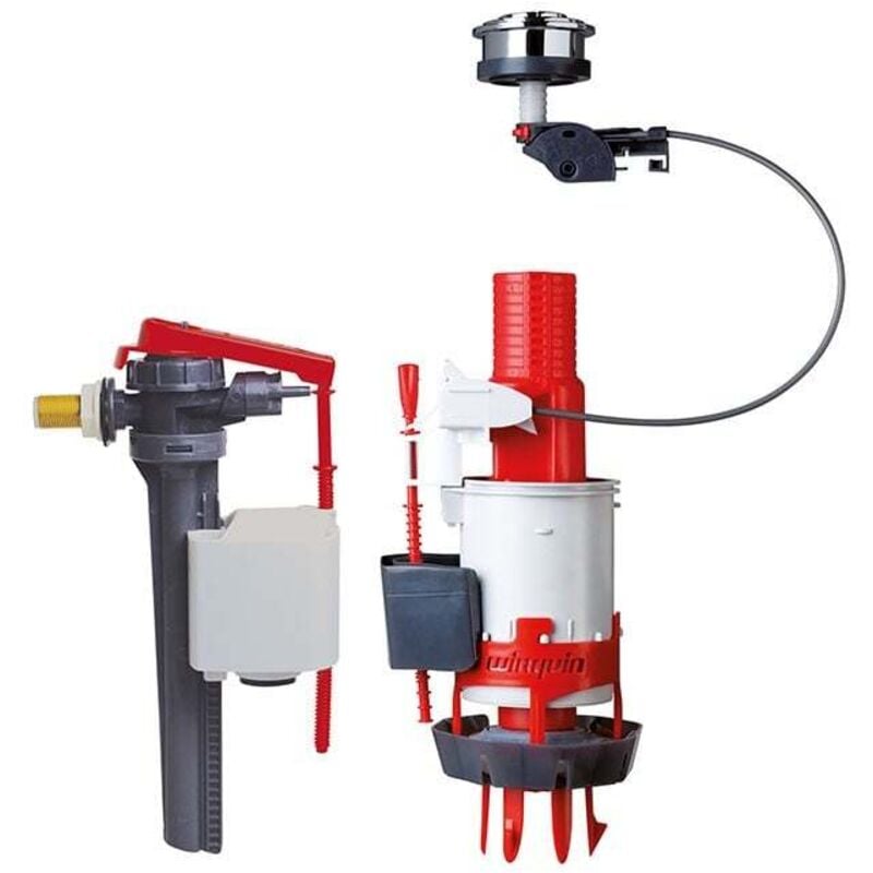 Wirquin Pro - Ensemble de mécanisme esay + Robinet flotteur jollyfill - double chasse 3/6L à câble