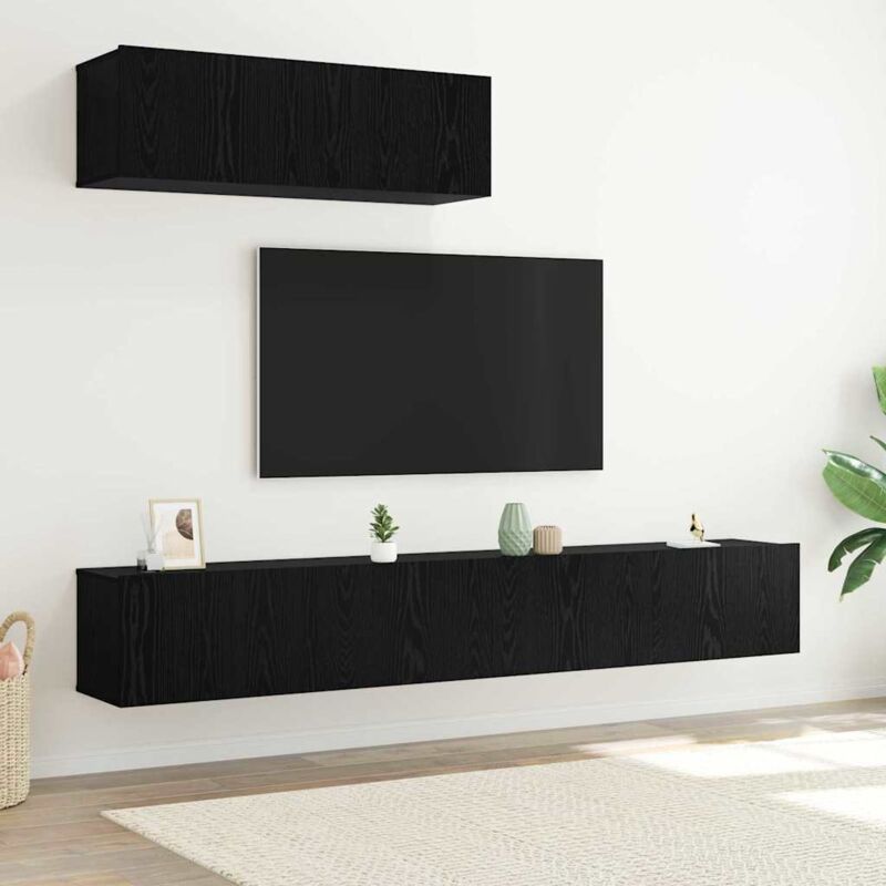 Vidaxl - Ensemble de meuble tv 3 pcs Chêne noir 200 x 30 x 30 cm