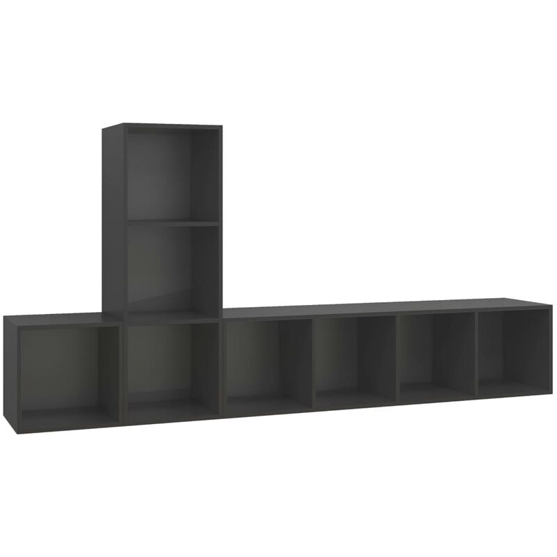 Vidaxl - Ensemble de meuble TV 3 pcs Gris Aggloméré