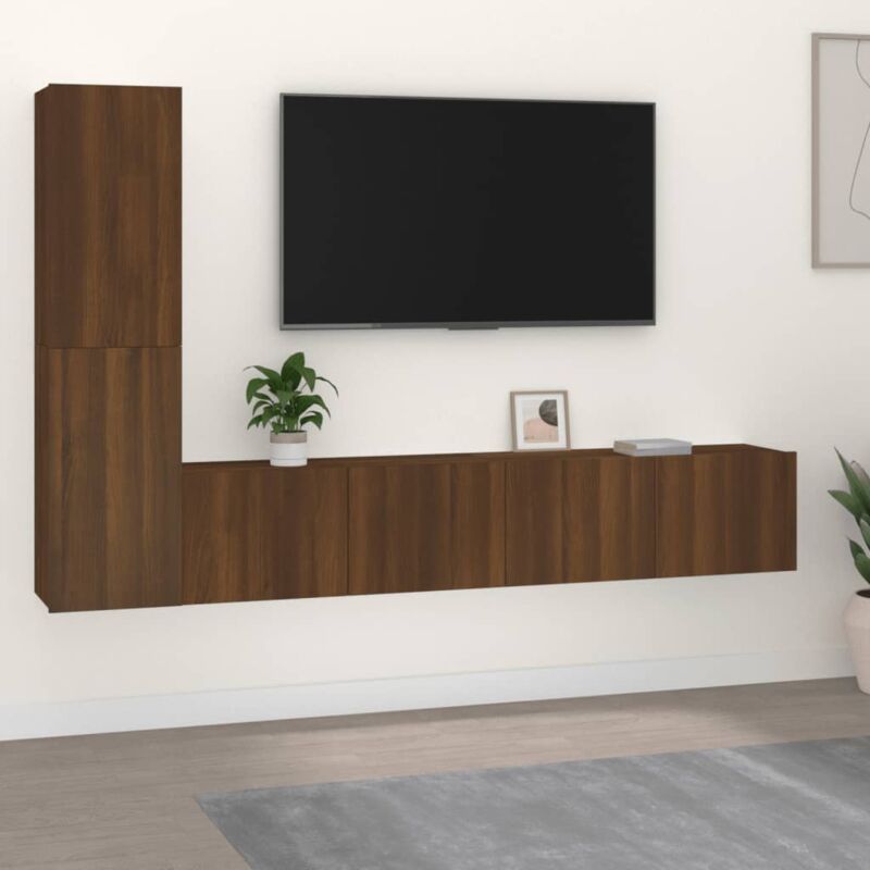 Vidaxl - Ensemble de meubles tv 4 pcs Chêne marron Bois d'ingénierie