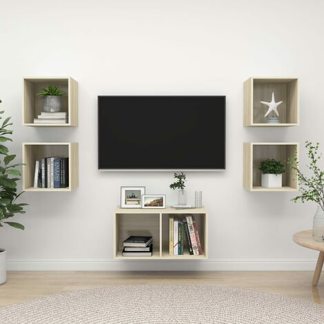 Ensemble de meuble TV 5 pcs Chêne sonoma