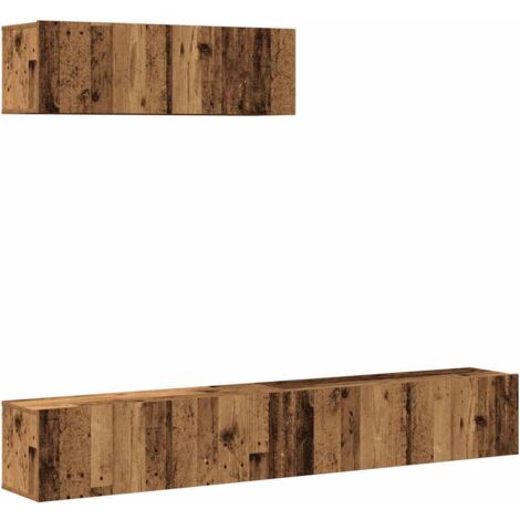 Ensemble de meuble TV mural 3 pcs，Banc TV，Armoire TV vieux bois bois d'ingénierie CFW581506
