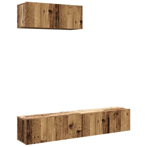 Ensemble de meuble TV mural 3 pcs，Banc TV，Armoire TV vieux bois bois d'ingénierie CFW643530
