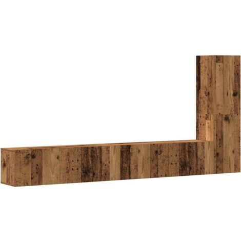 Ensemble de meuble TV mural 3 pcs，Banc TV，Armoire TV vieux bois bois d'ingénierie CFW969268