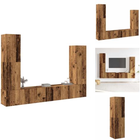 Ensemble de meuble TV mural 4 pcs vieux bois bois d'ingénierie - Ensemble De Meubles TV - Ensembles De Meubles TV - Meuble TV - Meuble Hifi
