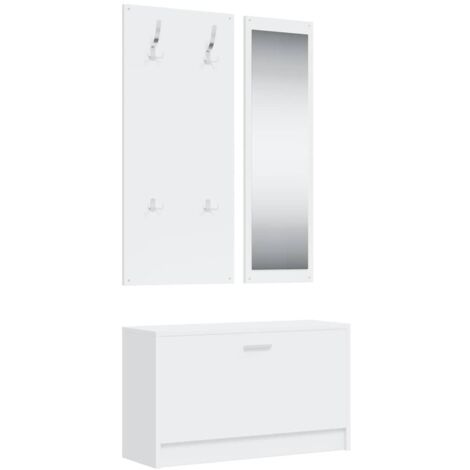 Ensemble de Meubles à Chaussures 3-en-1 - Étagère à Chaussures Blanc Bois d'ingénierie BV362914 - BonneVie