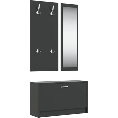 Ensemble de Meubles à Chaussures 3-en-1 - Étagère à Chaussures Noir Bois d'ingénierie BV552444 - BonneVie