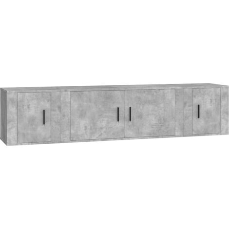Ensemble de meubles armoire buffet TV télévision salon chambre séjour 3 pièces bois d'ingénierie gris