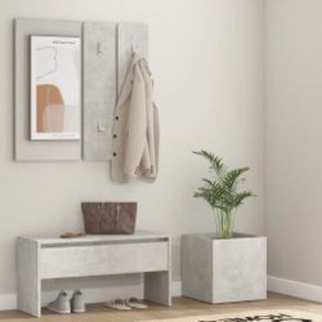 Ensemble de meubles de couloir Gris béton Bois d'ingénierie