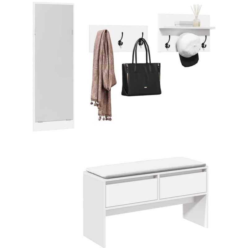 Vidaxl - Ensemble de meubles de couloir 4 pcs blanc bois d'ingénierie