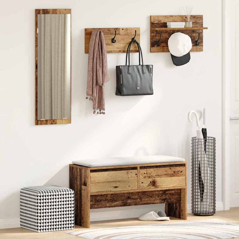 Vidaxl - Ensemble de meubles d'entrée Bois ancien 90 x 31 x 46.5 cm