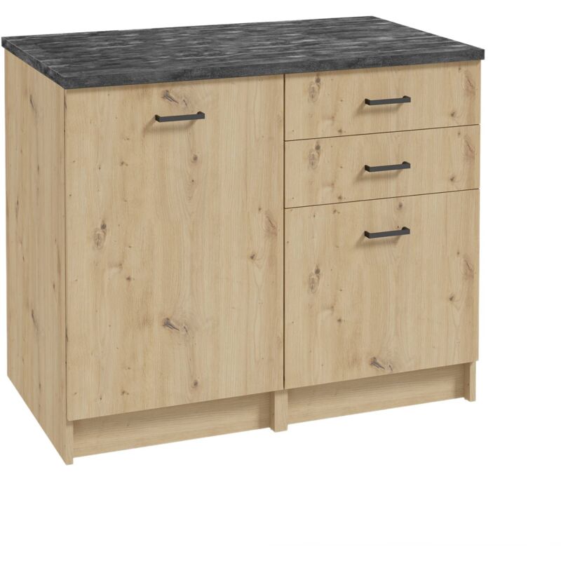 Ensemble de meubles de cuisine - 100 x 60 cm - Chêne artisan - Design moderne et pratique