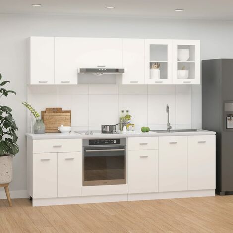 Ensemble de meubles de cuisine 8 pcs Blanc 2