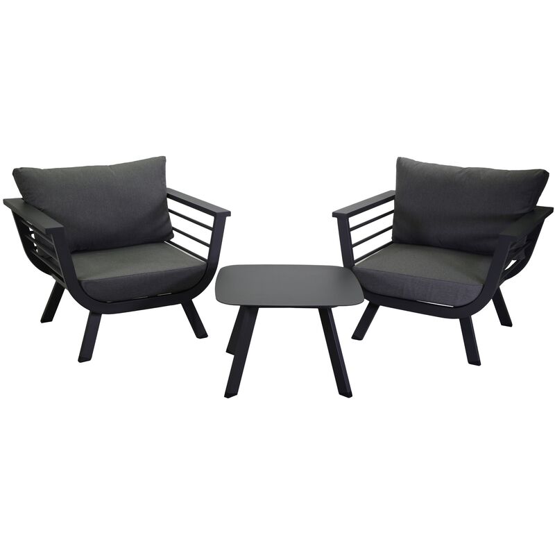 Ensemble de meubles de jardin Anthracite en Aluminium mod. Riverside