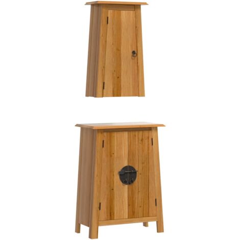 Ensemble de meubles de salle de bain 2 pcs bois de pin massif