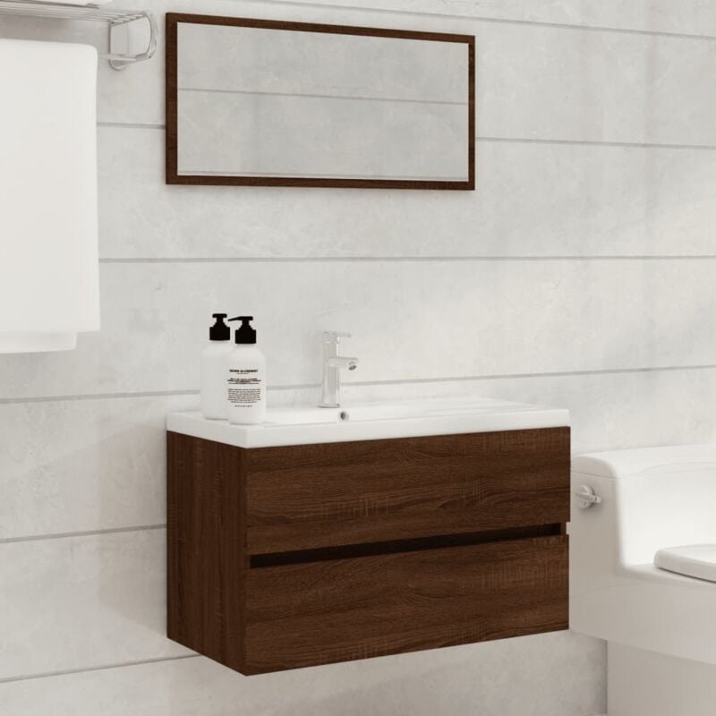 Design In - Ensemble de meubles de salle de bain 2 pcs Chêne marron CFW40834