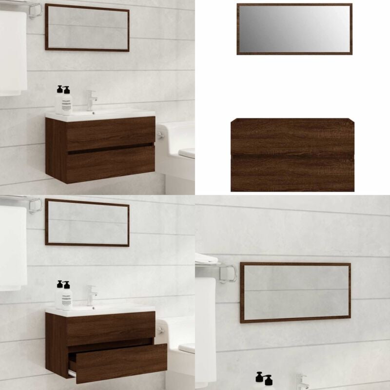 Ensemble de meubles de salle de bain 2 pcs Chêne marron - Meuble De Salle De Bain - Armoire De Salle De Bain - Ensemble Salle De Bain - Ameublement