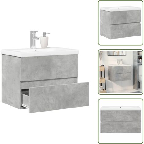 Ensemble de meubles de salle de bain 2 pcs gris béton - Ensemble De Meubles De Salle De Bain - Ensembles De Meubles De Salle De Bain - Armoire De Salle De Bain - Armoire De Rangement De Salle De Bain
