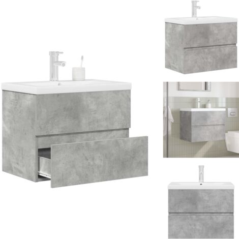 Ensemble de meubles de salle de bain 2 pcs gris béton - Ensemble De Meubles De Salle De Bain - Ensembles De Meubles De Salle De Bain - Armoire De Salle De Bain - Armoire De Rangement De Salle De Bain