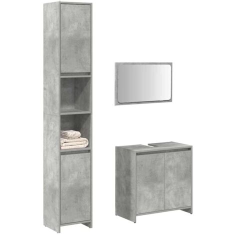Ensemble de meubles de salle de bain 3 pcs gris béton vidaXL