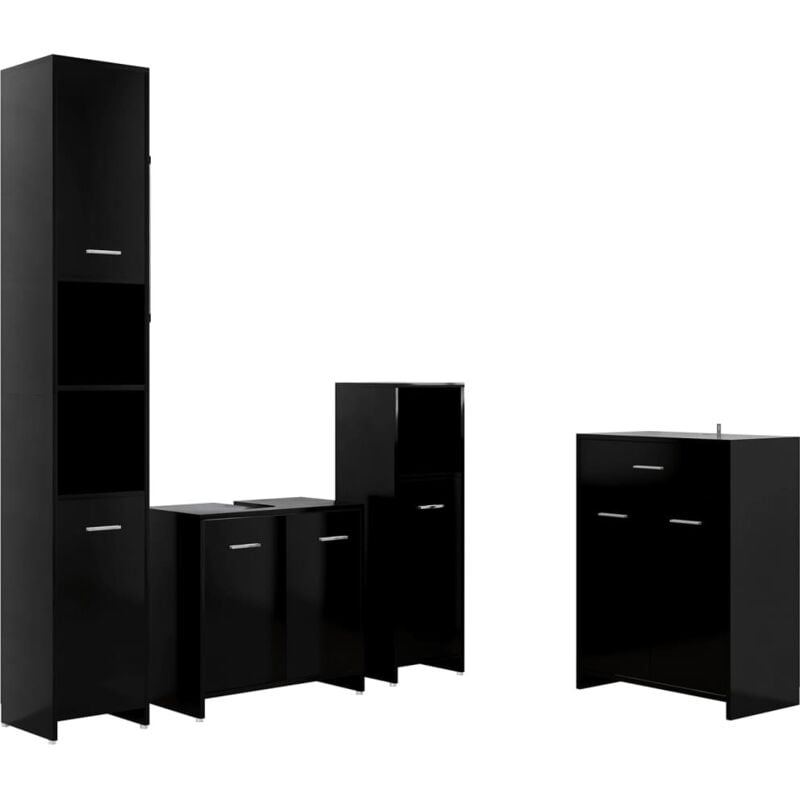 Vidaxl - Ensemble de meubles de salle de bain 4 pcs Noir