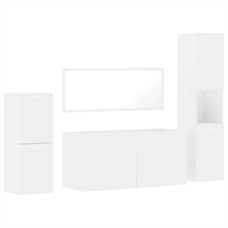 Vidaxl - Ensemble de meubles salle de bain 4 pcs blanc bois d'ingénierie