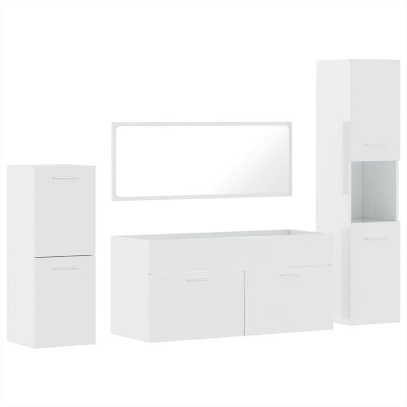 Vidaxl - Ensemble de meubles de salle de bain 4 pcs blanc brillant