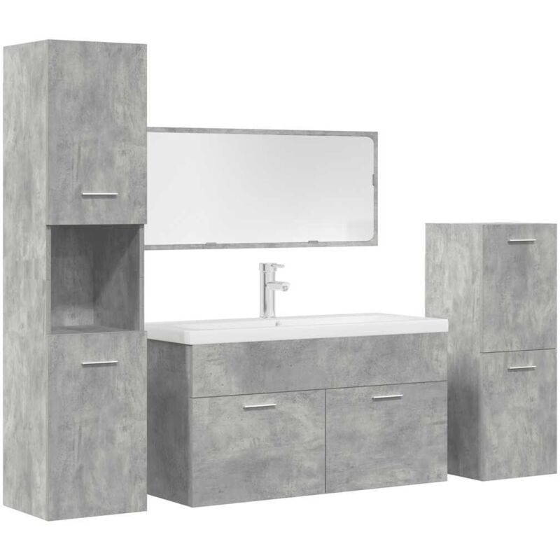 Vidaxl - Ensemble de meubles de salle de bain 5 pcs gris béton