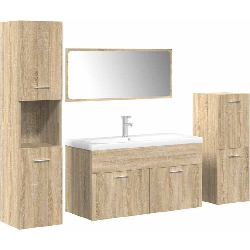 Vidaxl - Ensemble de meubles de salle de bain 5 pcs chêne sonoma