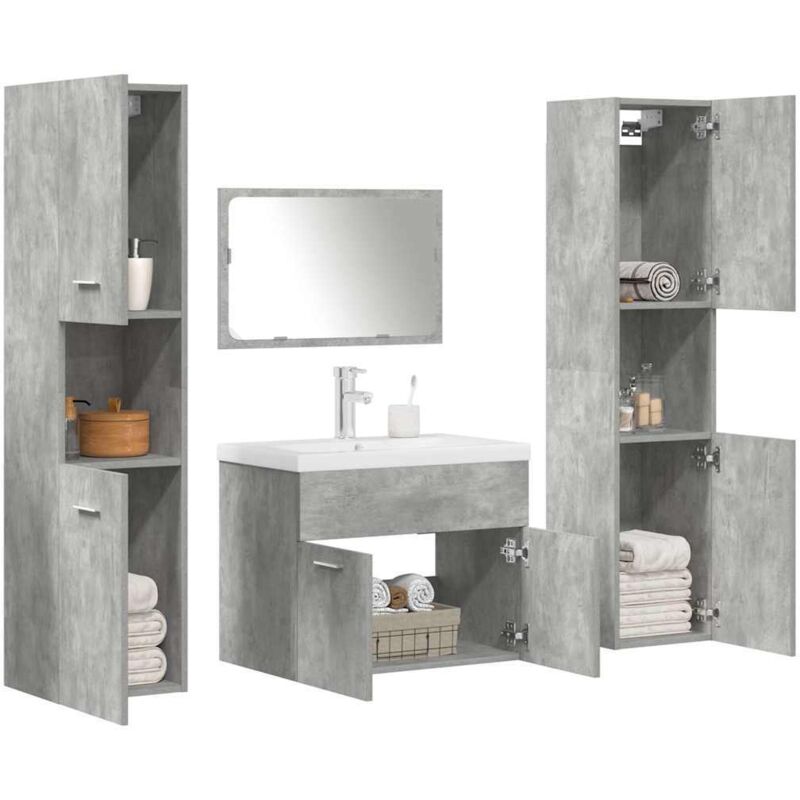 Vidaxl - Ensemble de meubles de salle de bain 5 pcs gris béton