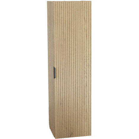 Ensemble de meubles de salle de bain : avec 2 tiroirs de 60 cm, une étagère de 20 cm, un panier à linge de 40 cm, un plan de travail de 120 cm, une façade rainurée, en chêne Cremona, 120 × 47 × 60 cm