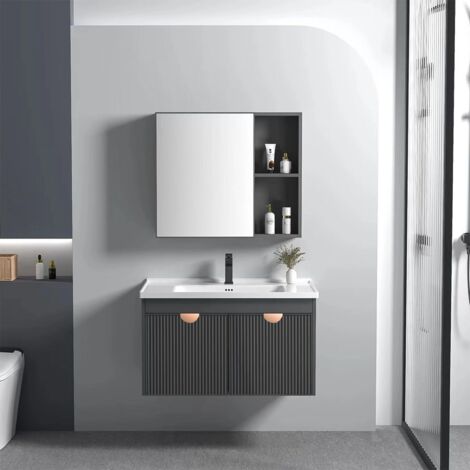 ENSEMBLE DE MEUBLES DE SALLE DE BAIN AVEC LAVABO REA AA18 MARIO GREY 60CM