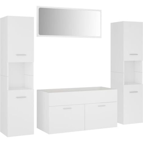 Ensemble de meubles de salle de bain Blanc Bois d'ingénierie vidaXL