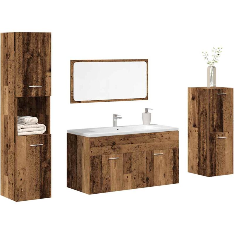 Vidaxl - Ensemble de meubles salle de bain 4 pcs bois d'ingénierie