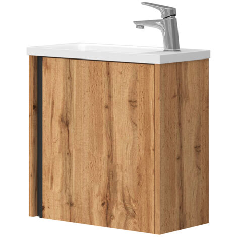 Vicco – Ensemble de meubles de salle de bain – Lavabo élégant avec meuble bas – Panneau de particules 16mm – Revêtement mélamine – Charnières Häfele Soft-Close