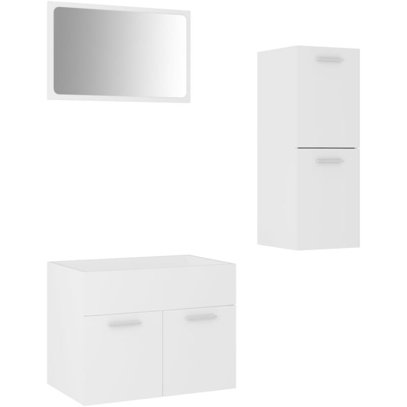 Vidaxl - Ensemble de meubles de salle de bain Blanc Bois d'ingénierie
