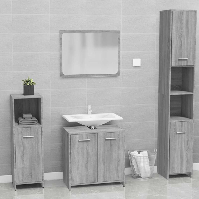 Vidaxl - Meubles de salle de bain Sonoma gris Bois d'ingénierie