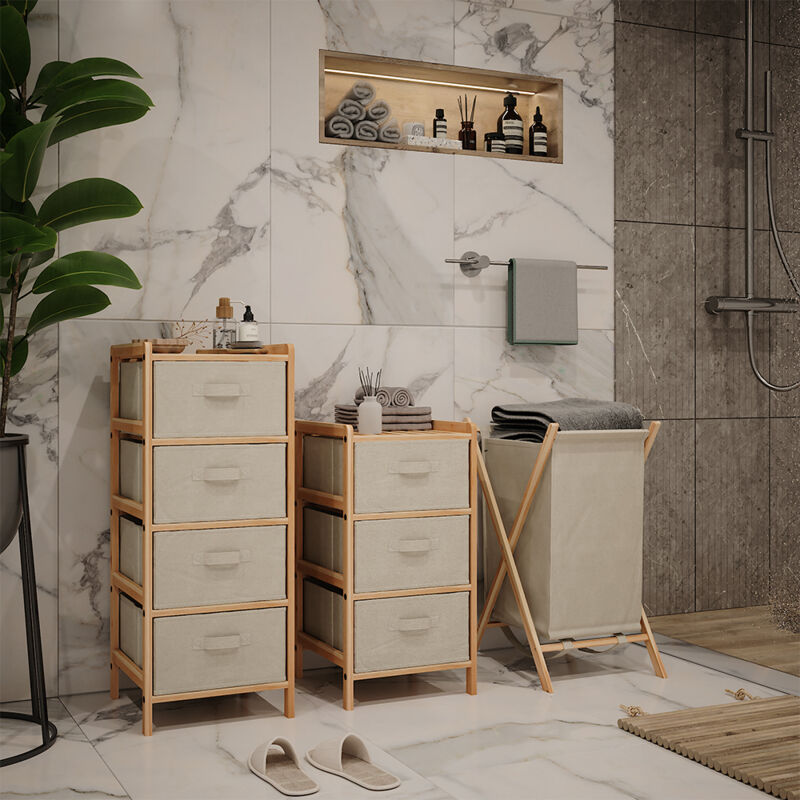 Vicco - Ensemble de meubles de salle de bains Bruno, Beige, 3 pièces