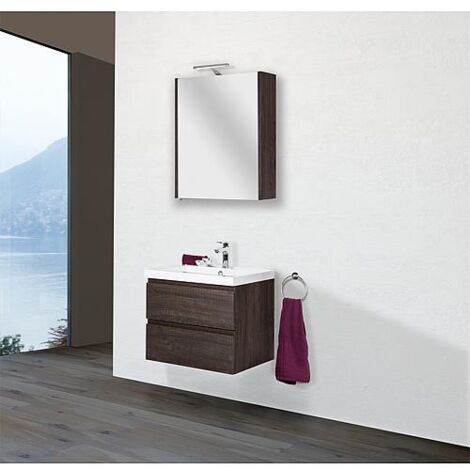 Ensemble de meubles de salle de bains ELAI série MBO décor chêne sherwood largeur 600mm 2 tiroirs
