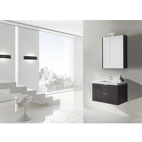Ensemble de meubles de salle de bains EPIL série MBF anthracite brillant 2 tiroirs largeur 710mm