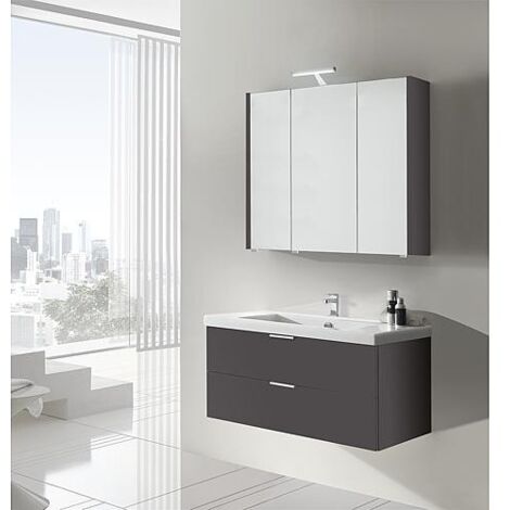 Ensemble de meubles de salle de bains EPIL série MBF anthracite mat 2 tiroirs largeur 1060mm